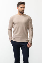 Anthracite Color Slim Fit Long Sleeve Crew Neck Men's T-shirt 36679.21k