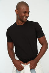 Black Men's Basic Slim Fit 100% Cotton 2-pack Crew Neck Short Sleeve T-shirt Tmnss19bo0071