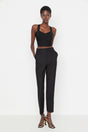 Black Tight Leg Woven Pants Tpraw23pl00000