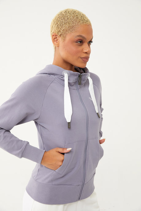 Women's Salmon Organic Cotton Zipper Hooded Sports Tracksuit Top 0728 Tb23wy06s0728-1