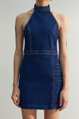 Limited Edition Dark Blue Button Detailed Denim Dress Twoss23el01730