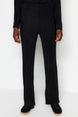 Black Pleated Regular Buttoned Knit Bottom Top Suit Twoaw24au00073