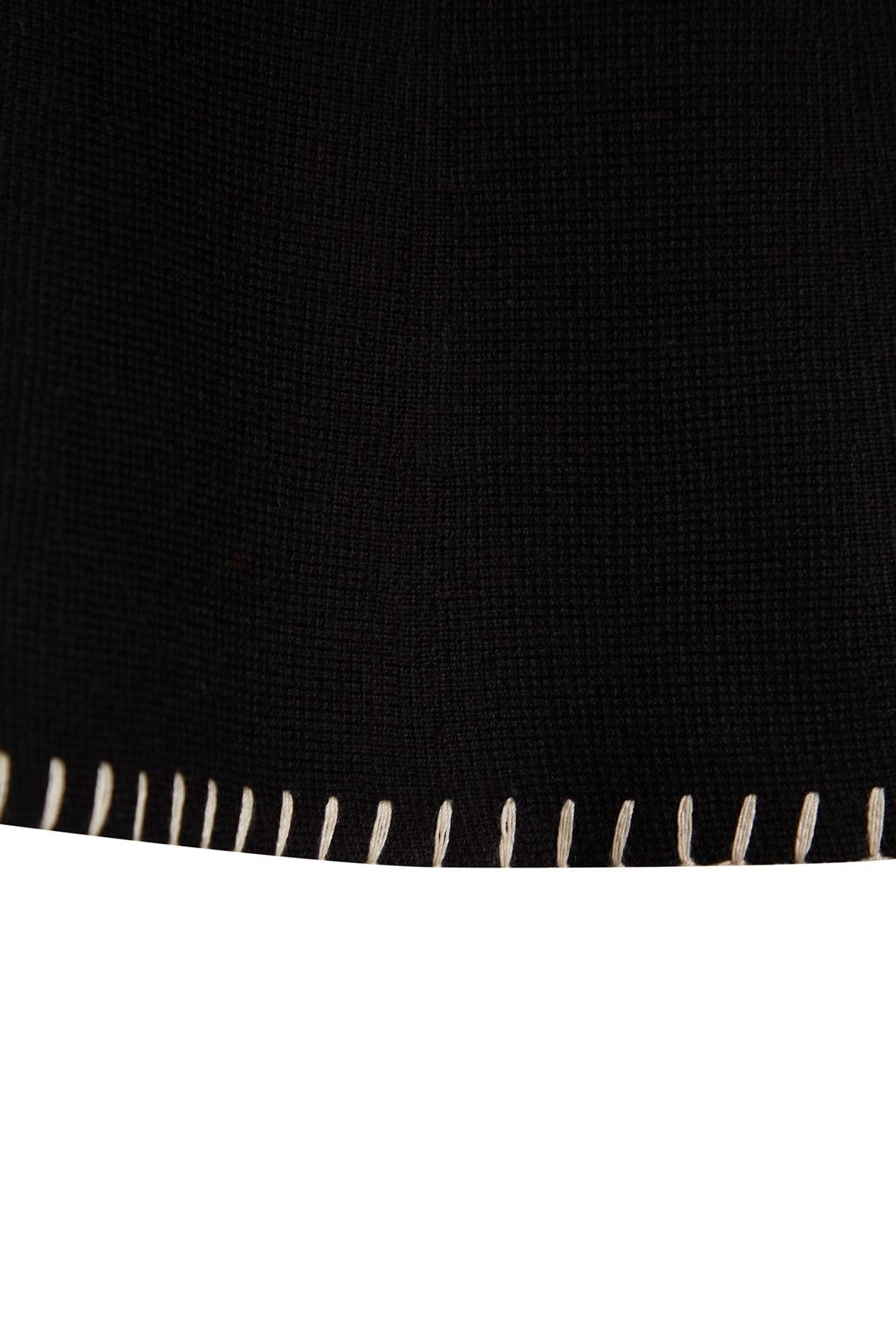 Black Mini Cotton Knitwear Skirt Twoaw24et00067