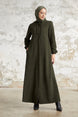 Levina Hidden Patted Abaya - Anthracite Ms00tz6002