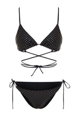 Black Triangle Tie Regular Leg Bikini Set Tbess23bt00054