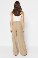 Khaki Ironed Wide Leg/wide Leg Woven Pants Twoss23pl00326