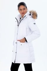 Women's Long Removable Fur Hooded Padded Windproof Water Repellent Inflatable Coat 8645 Gfx8645