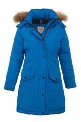 Women's Long Removable Fur Hooded Padded Windproof Water Repellent Inflatable Coat 8645 Gfx8645