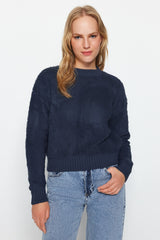 Indigo Soft Textured Knitwear Sweater Twoaw24kz00268