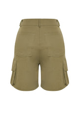 Khaki Cargo Pocket Woven Shorts Twoss24sr00068