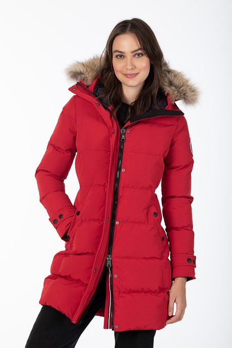 Women's Long Removable Fur Hooded Padded Water Repellent Windproof Inflatable Coat 8273 1001m8273