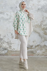 Sofia Pattern Linen Set - Green Ms00an7201