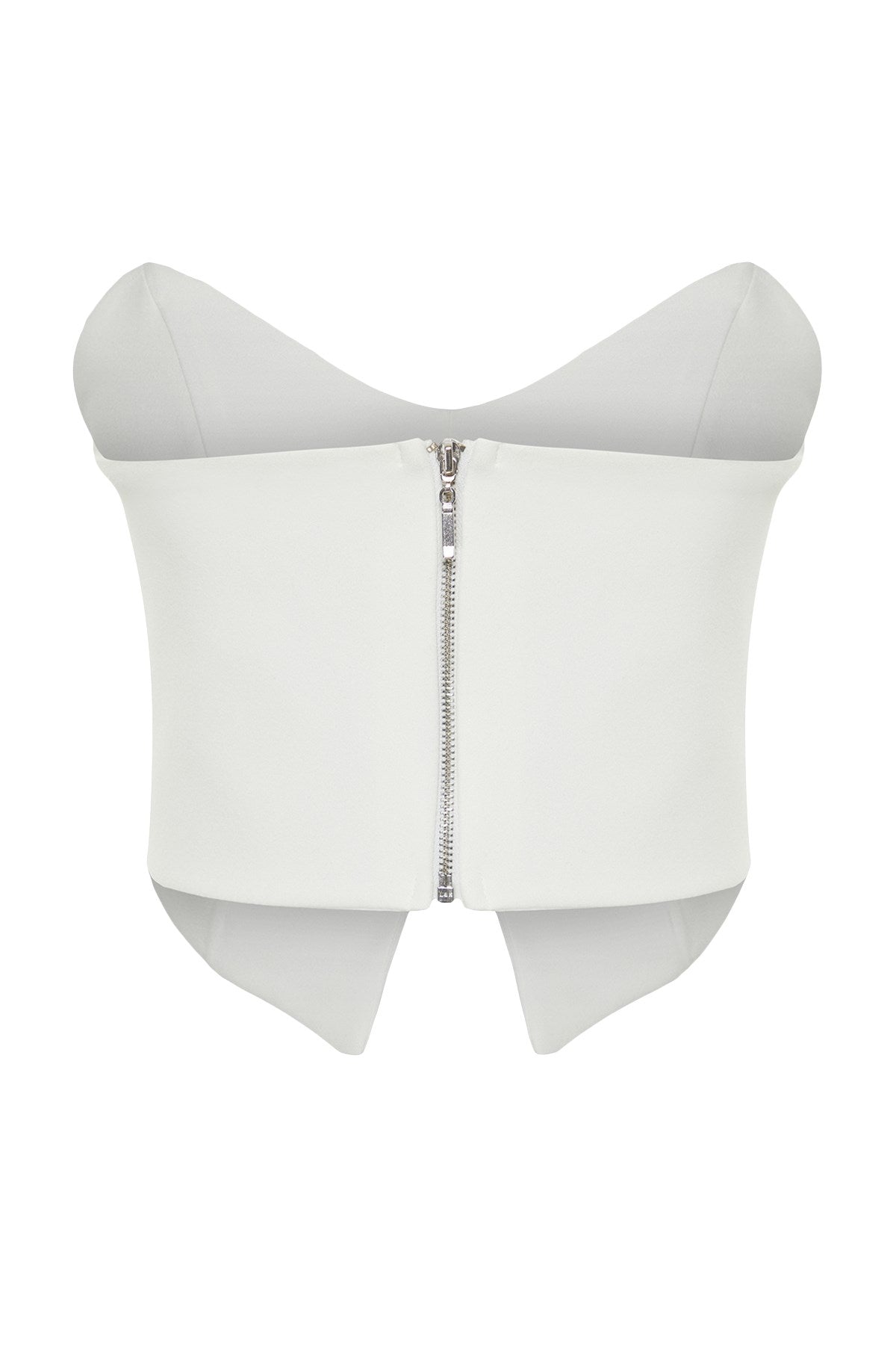 Bridal White Crop Woven Bustier Tprss24bs00001