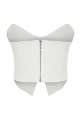 Bridal White Crop Woven Bustier Tprss24bs00001