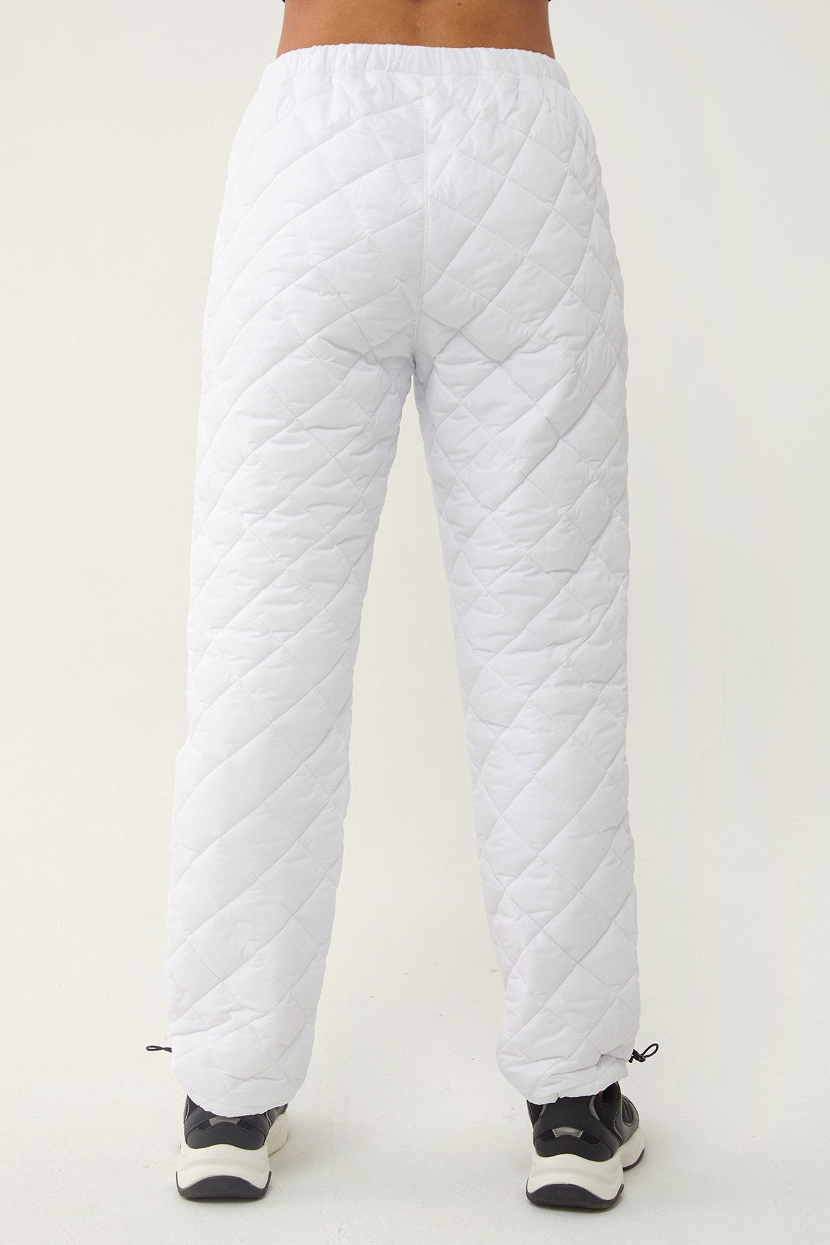 Women's Shiny Black Quilted Winter Zipper Pocket Outdoor Snow Pants 1563 Tb23wl05w1563-1