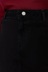 Black High Waist A Shape Denim Skirt Tbbaw23az00042