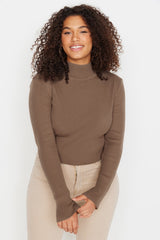 Green Half Turtleneck Slim Knitwear Sweater Tbbaw23an00022