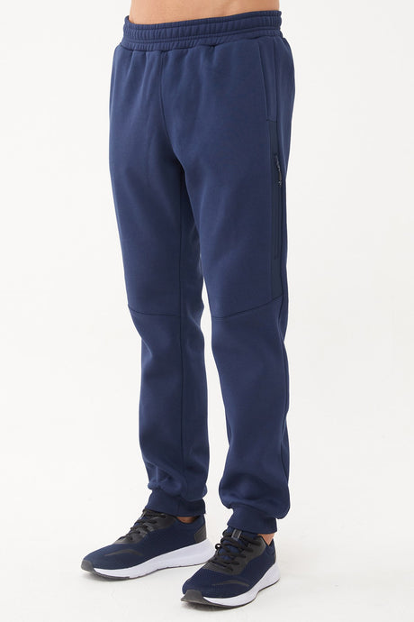 Men's Navy Blue Ribbon Leg 3 Thread Charcoal Winter Pocket Tracksuit Pants 1662 Tb23ml05w1662-1