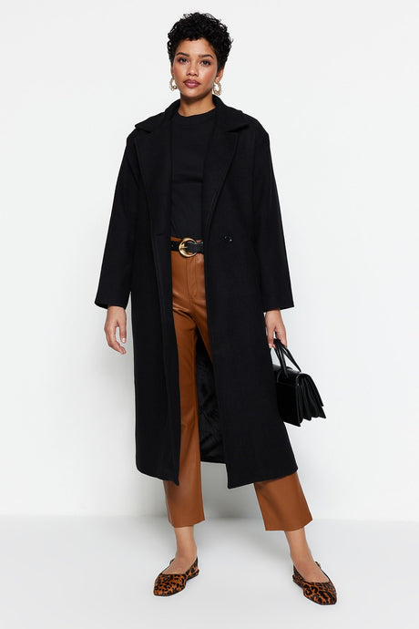 Brown One-button Lined Coat Tctaw23kb00012