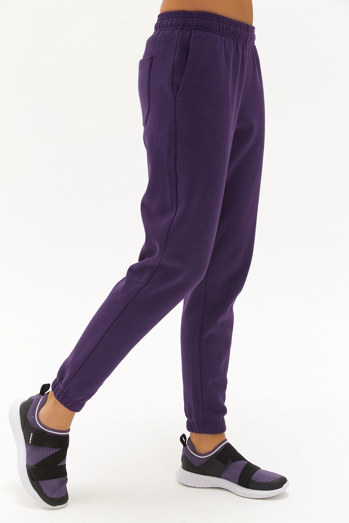 Women Purple High Waist Polarized Jogger Thick Solid Color Winter Rubber Leg Sweatpants 0439 Tb22wl0