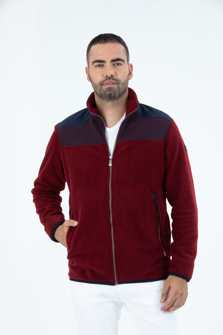 Mens Anti-pilling Anti-pilling Cold-resistant Full Zipper Straight Collar Sweatshirt Fleece Jacket G