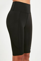 Black Jumper High Waist Pocket Detailed Sport Biker/biker Leggings Twoaw21ta0064