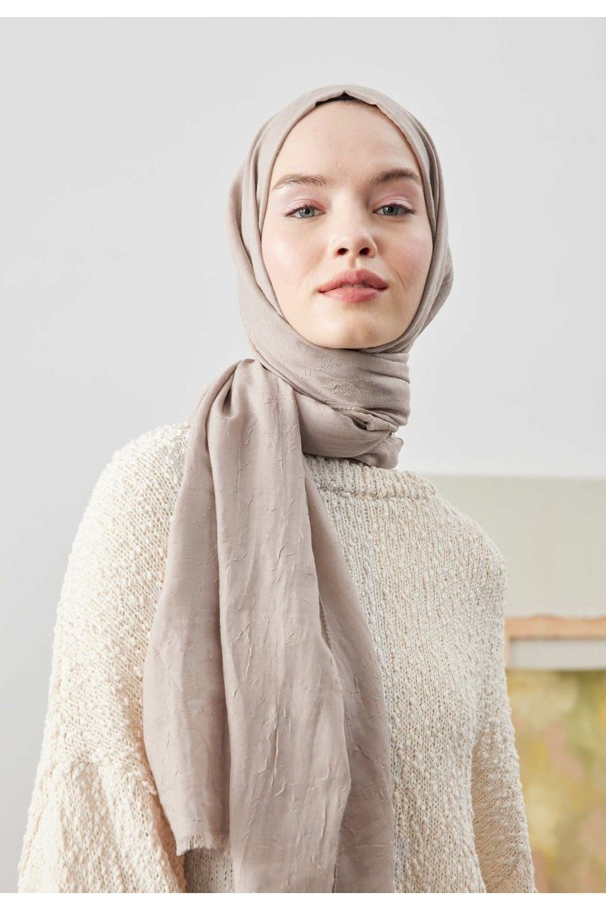 Bamboo Shawl Sand Beige Dzs000000018-238