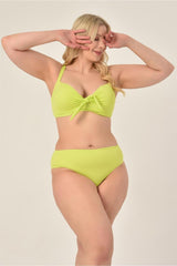 Women's Plus Size Mint Coated Bow Balen Bikini Set 20232007