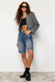 Black High Waist Denim Shorts & Bermuda Twoss24sr00007