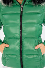 Women's Short Removable Fur Hooded Padded Inflatable Coat 8347 Gfx8347