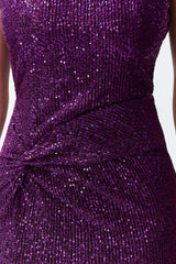 Black Body Sitting Knitted Glitter Sequin Elegant Evening Dress Tprss24el00030