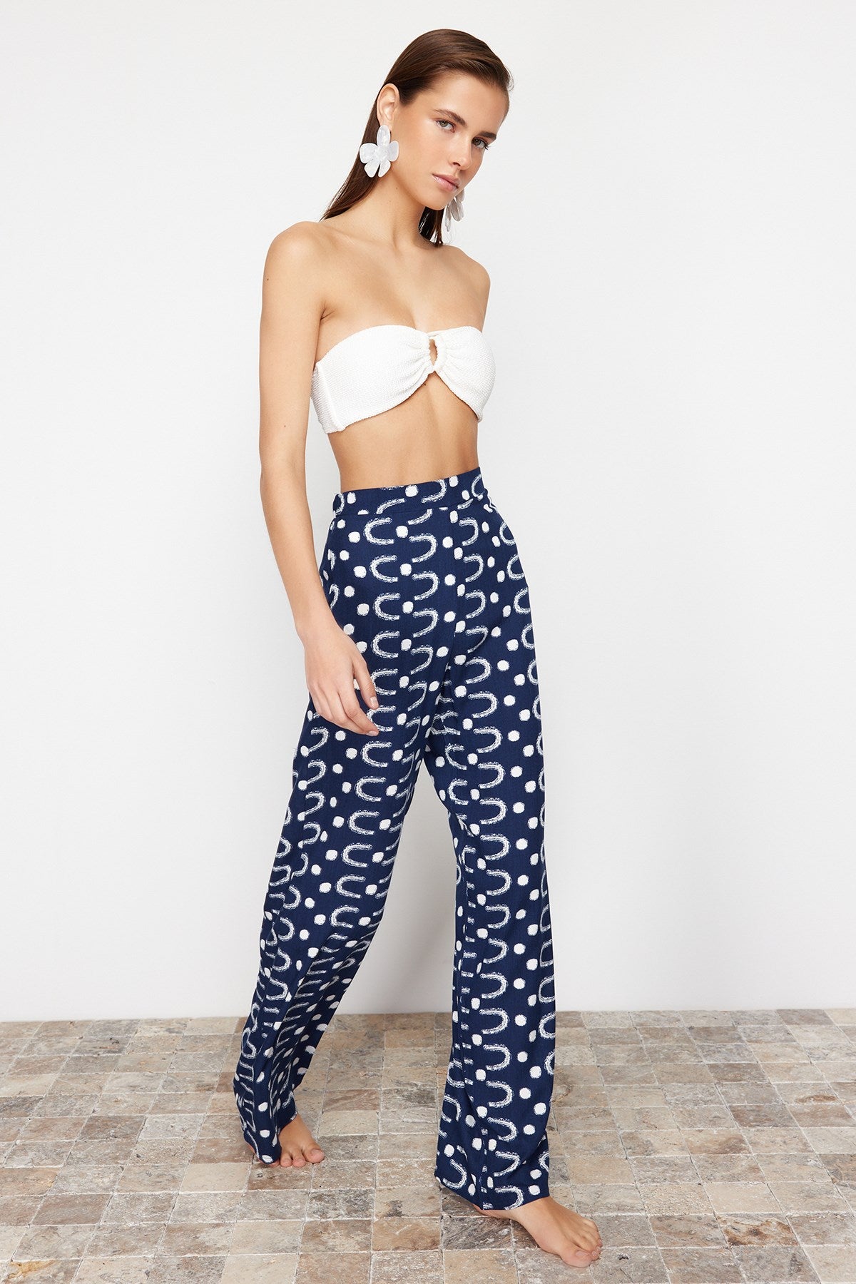 Geometric Pattern Woven Pants Tbess24pl00014