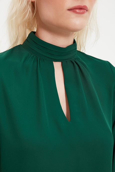 Emerald Turtleneck Woven Blouse Twoaw20bz0461