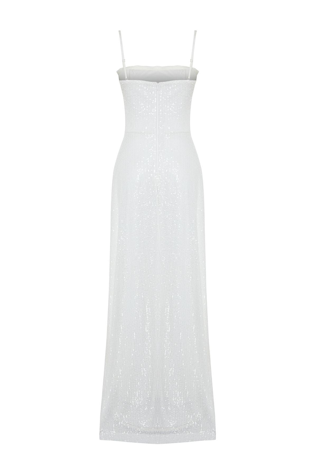 Bridal White Sequin Wedding/wedding Long Night Evening Dress Tprss24ae00039