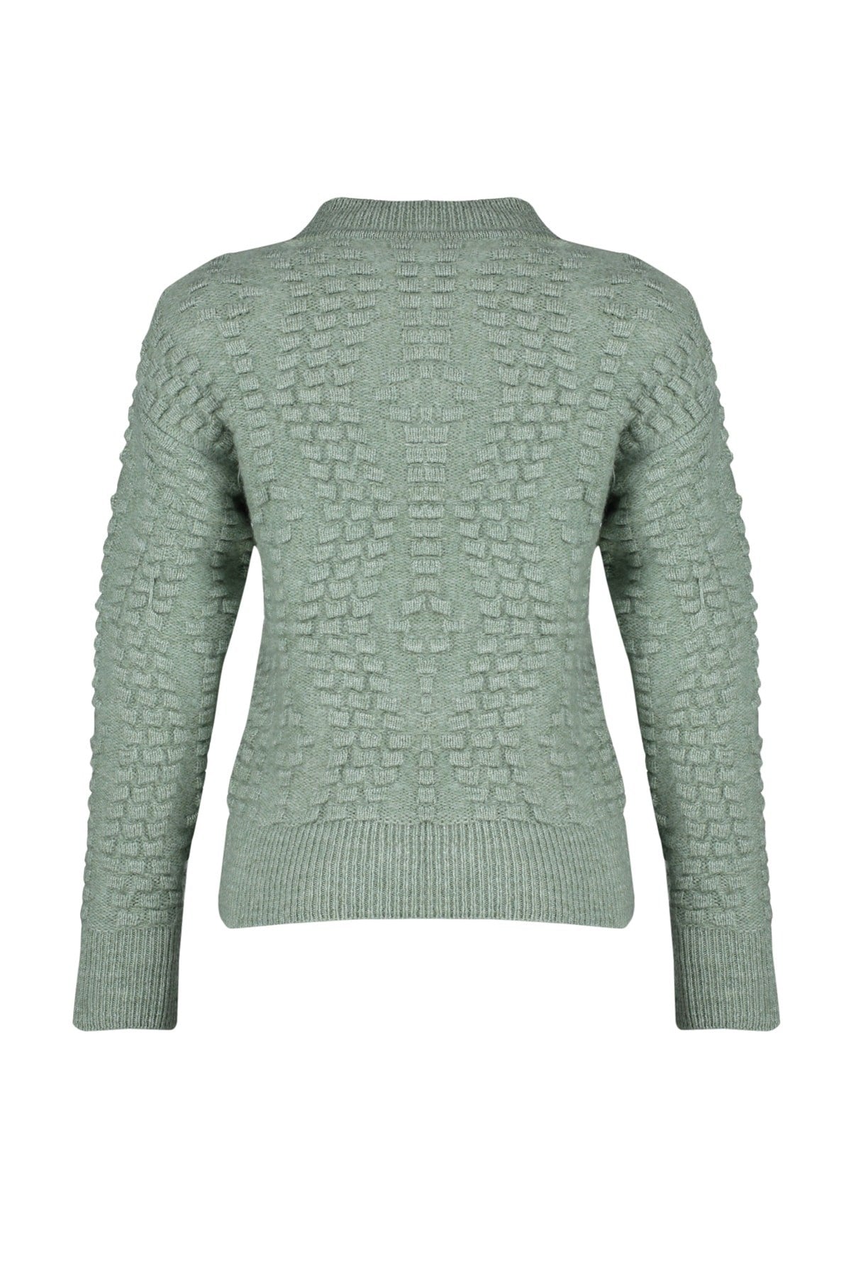 Mint Soft Textured Crew Neck Knitwear Sweater Twoaw24kz00111