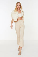 Stone High Waist Crop Flare Jeans Twoss22je0137