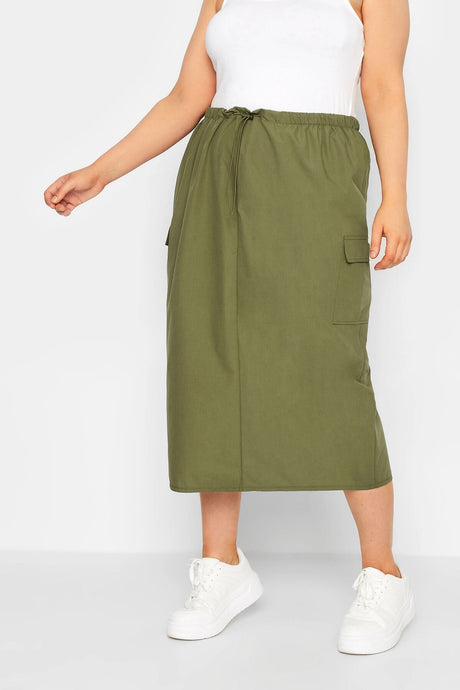 Plus Size Midi Length Cargo Skirt 302038 Byk-23y-302036