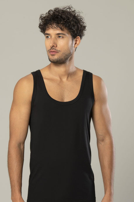 Virtue White Super Slim Men's Bamboo Tank Top 1114