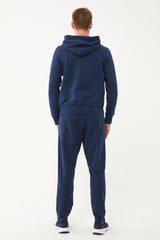 Men's Navy Organic Cotton Pocket Zipper Hooded Casual And Sports Tracksuit Top 0802 Tb23my06s0802-1