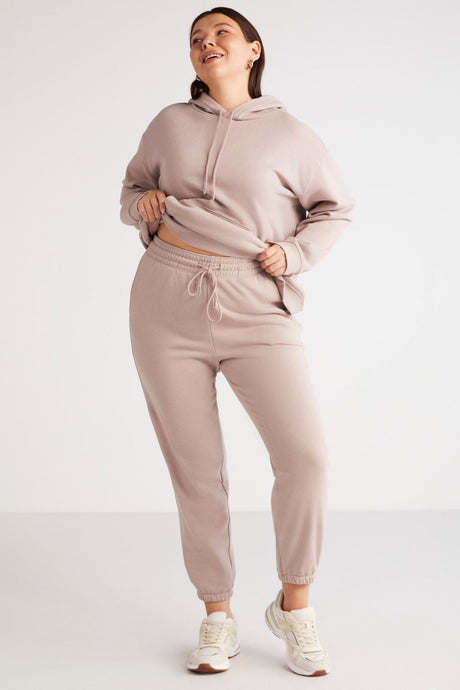 Plus Size Regular Loose Beige Single Sweatpants Lenkabb01112023