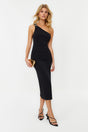 Black Body Sitting Knitted Accessory Elegant Evening Dress Tprss24el00035