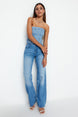 Blue High Waist Wide Leg Jeans Twoss23je00083