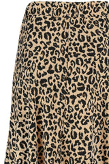 Brown Leopard Print Ruffled Asymmetrical Midi Flexible Knit Skirt Twoaw20et0440