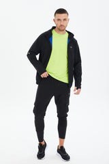 Men's Navy Blue Hooded Training Running Zipper Tracksuit Top Sports Jacket 0727 Tb23ml06s0727-1