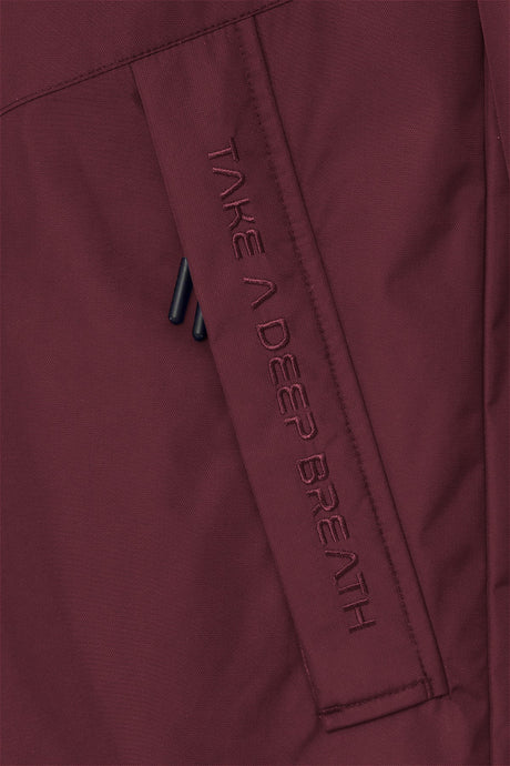 Men's Burgundy Hooded Zipper Raincoat 8437 Tb21ml23w8437-1