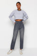 Gray High Waist Mom Jeans Twoaw24je00076