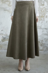 Elisha Suede Skirt - Stone Ms00ant823