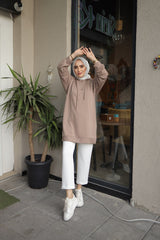 Women's Basic Soft Textured Button Down Hoodie Sweatshirt Dut100