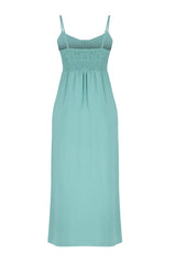 Mint Plain Cut Button Detailed Midi Woven Dress Twoss24el00505