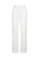 Women's White Knee-length Button Detailed Pants-shorts Lg-oz322-sdp Lg-oz322-sdp